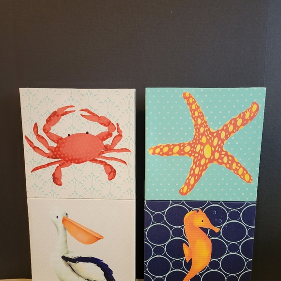 Set of Four Oopsy Daisy Canvas Sea Creatures - Picture 4 of 10
